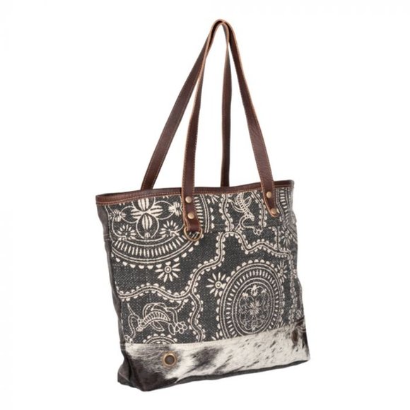 Myra Bag Handbags - NEW Myra Eternity Canvas Leather Hair On Tote Bag